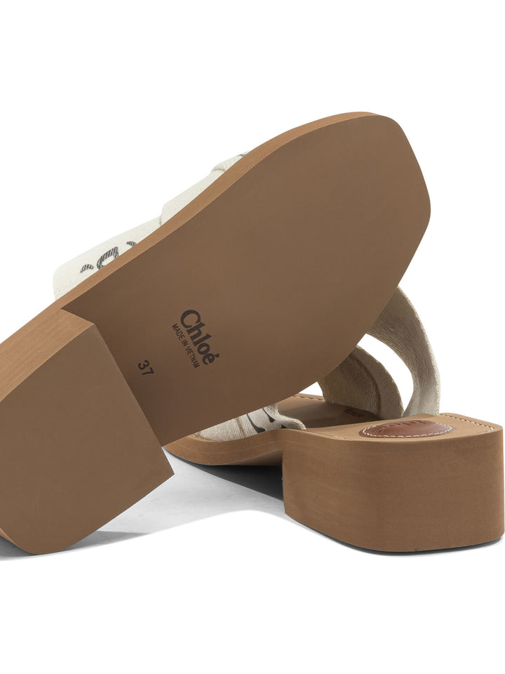 Chloé Woody Sandali - Bianco | 5df7492adb2ebb76d6fb8384bae1ab7d96be33ba