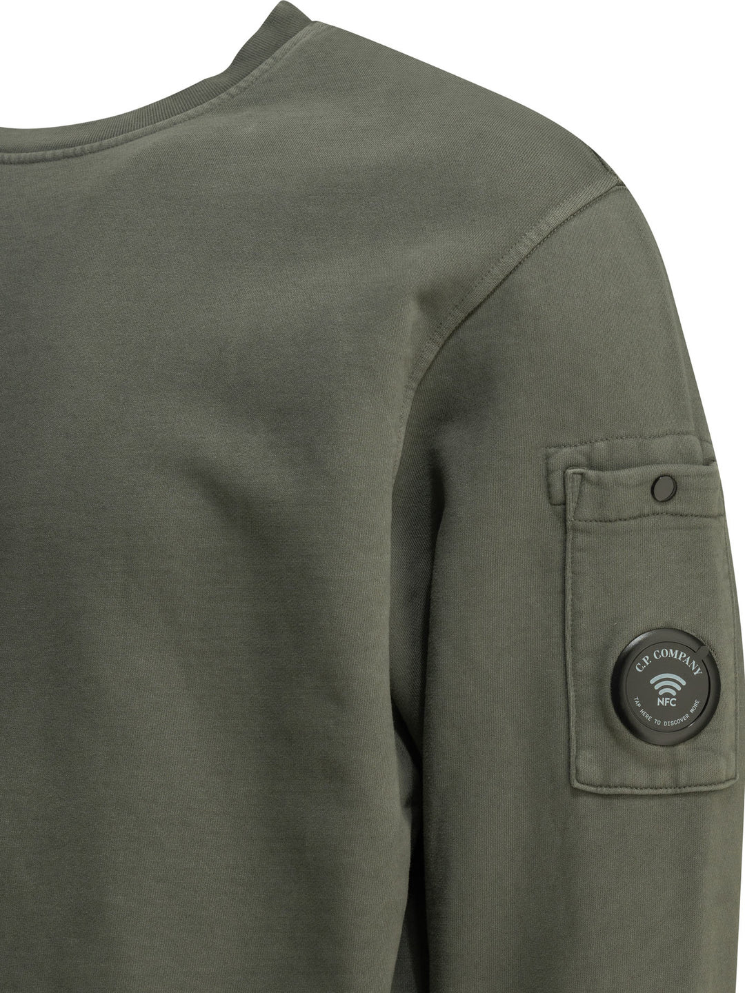 C.P. Company Crewneck Sweatshirt With Logo Sweatshirts - Verde | 7563836a79b6b591199b4b44222746b36e5f867c