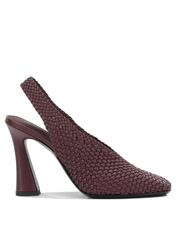90mm Woven Slingbacks Scarpe con Tacco Bordeaux