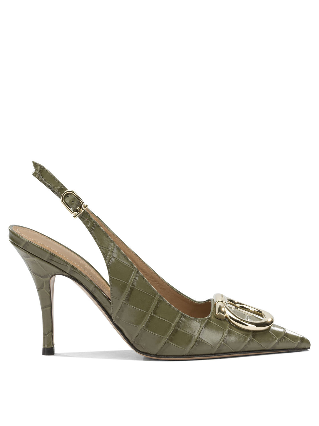Ferragamo Sara Croc 65mm Heeled shoes - Verde | 605cec0c42fe820b4438ec52499d742f4abad584