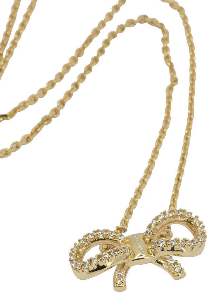 Ferragamo Necklace With Bow Pendant Jewels - Oro | 146f2a2d11be169edecfa26b6a1bcb8b22e85795