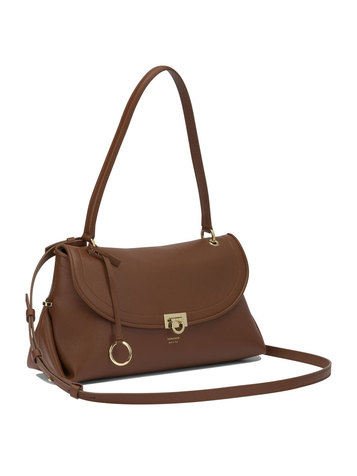 Ferragamo Gancini Borse a Spalla e Tracolla - Marrone | 198e0661d3ea3405cf1eb3a1f0842ab546fc5bdf