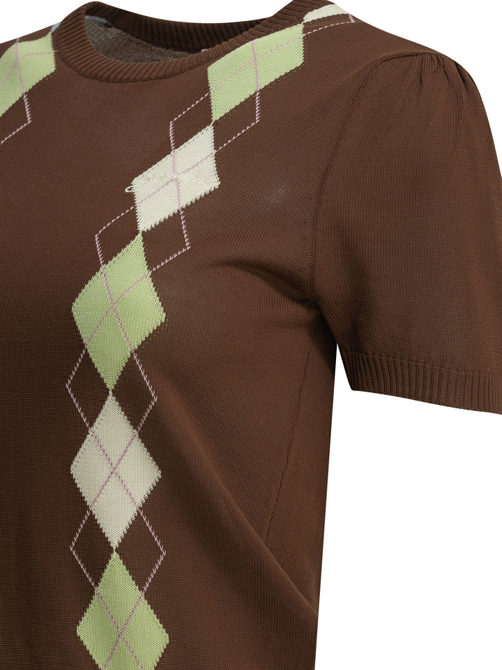 Ganni Argyle Knitwear - Marrone | d54ec931424427908bb61462b95d314a356dbdb5