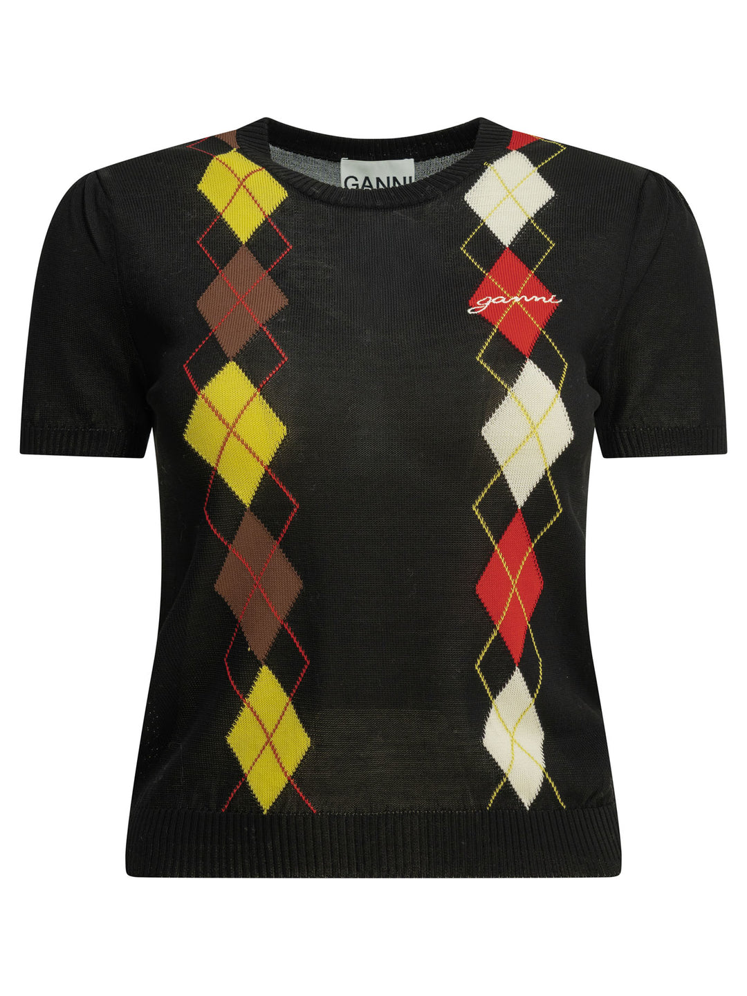 Ganni Argyle Knitwear - Nero | f0fc6f8e81d0141fc06fcc03e9f5aa0a232ce078