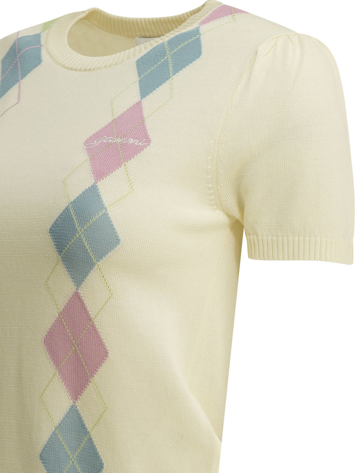 Ganni Argyle Knitwear - Bianco | 8c1523b88dc101744e0078aa60e67a266ec468c4