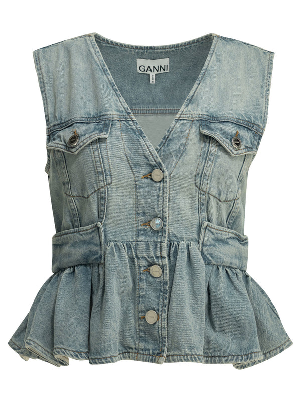 Denim Vest Top Light Blue