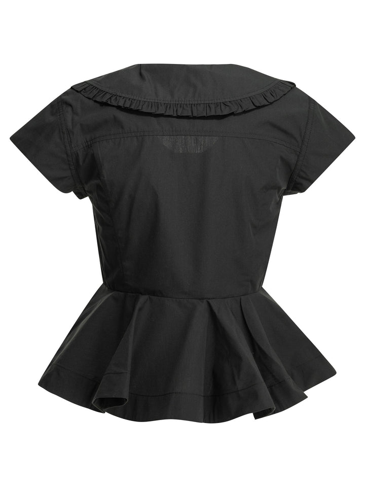 Ganni Cotton Blouse Shirts - Nero | 111d5dca3ffc89dda38df03604e0adc071c740cb