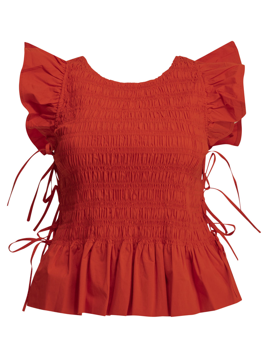 Ganni Casual Pleated Top Top - Rosso | 7f6455b430a02f34149b94c3468967e6b26ec995