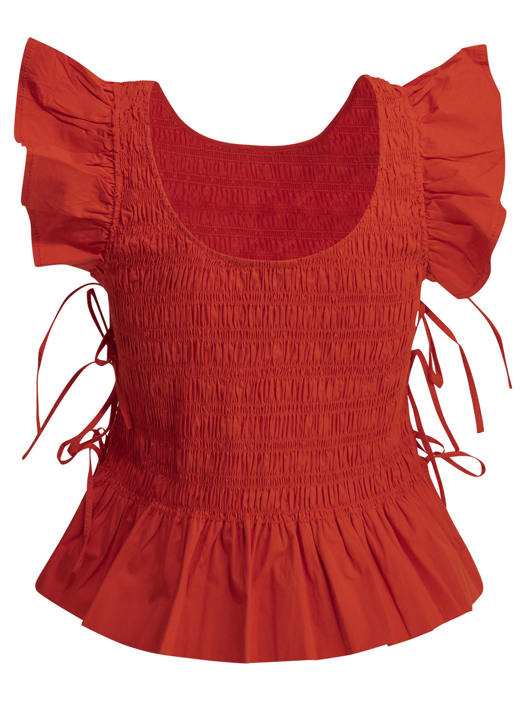 Ganni Casual Pleated Top Top - Rosso | 0ab5aee7781d95f15dcdaf36a690e8c683ea83b7
