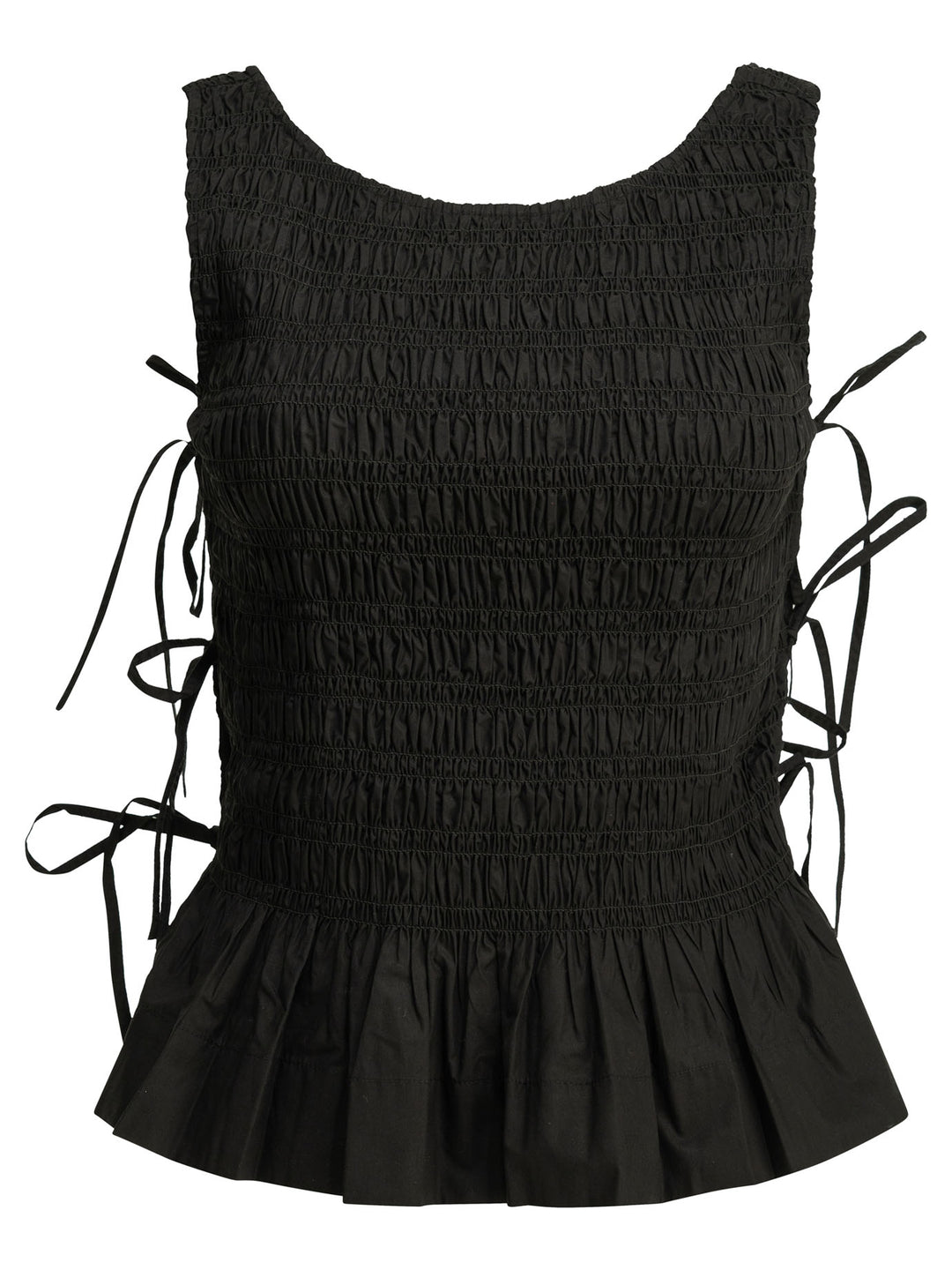 Ganni Casual Pleated Top Top - Nero | ad1aac815ab946dfc318ca656debf64812670abd