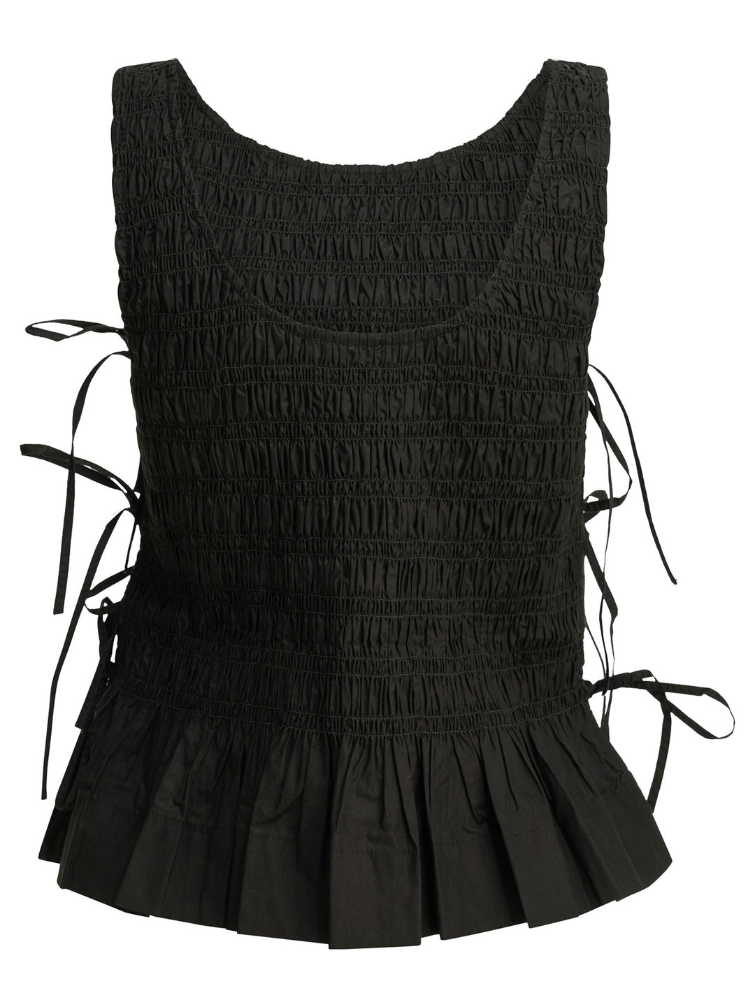 Ganni Casual Pleated Top Top - Nero | 23d03d497c4f13313ac8dbd824e7595b81db199b