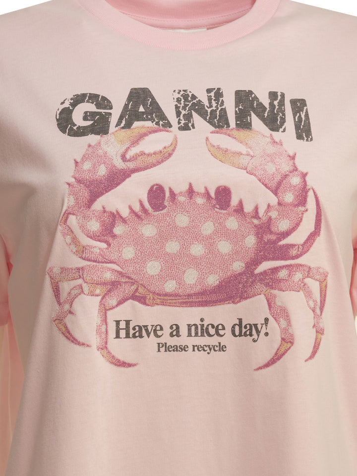 Ganni Crab T-shirts - Rosa | 93d1a6c17f751674f1d6368e9cad67736f672e6a