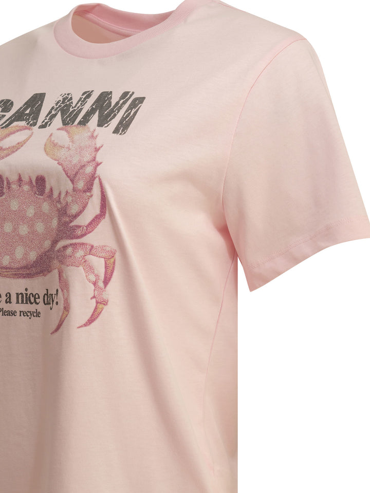 Ganni Crab T-shirts - Rosa | 67288e06d518e99174728e05409fd235e4816a6a