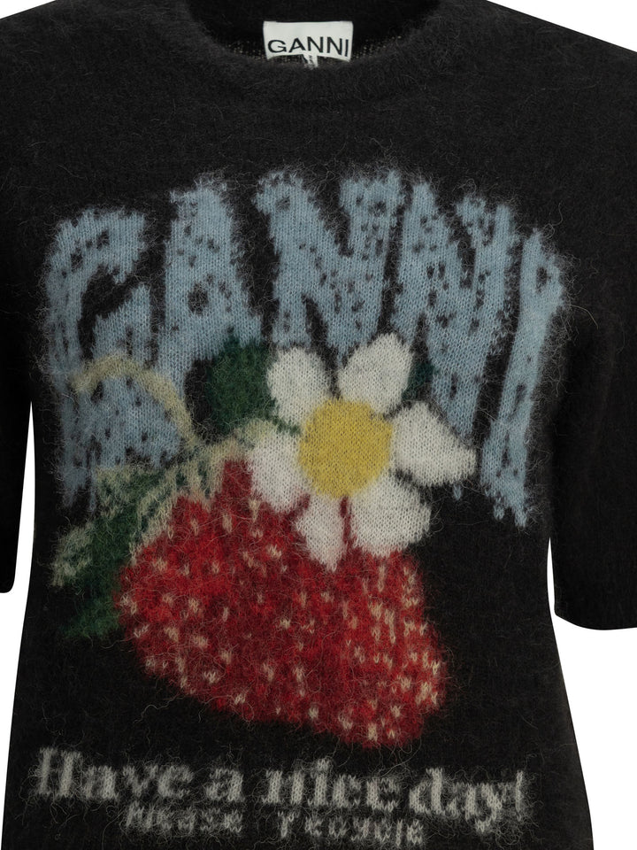 Ganni Strawberry Knitwear - Nero | b784a0e2a603c0ed3efff963161f1ba435f6c4fe