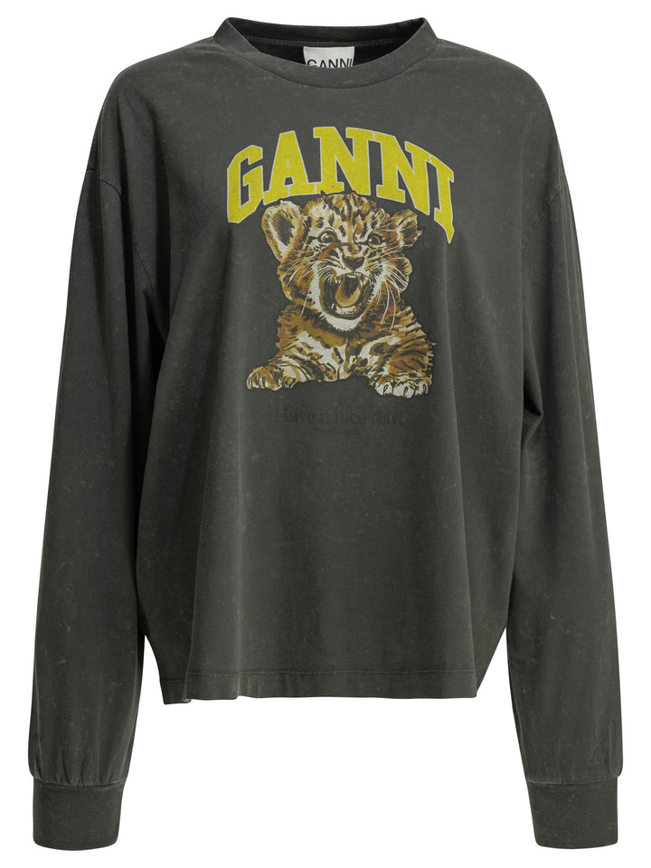 Ganni Tiger T-shirts - Nero | 929cb0effc62bc92da4ffd83ef1f639be79bcba8