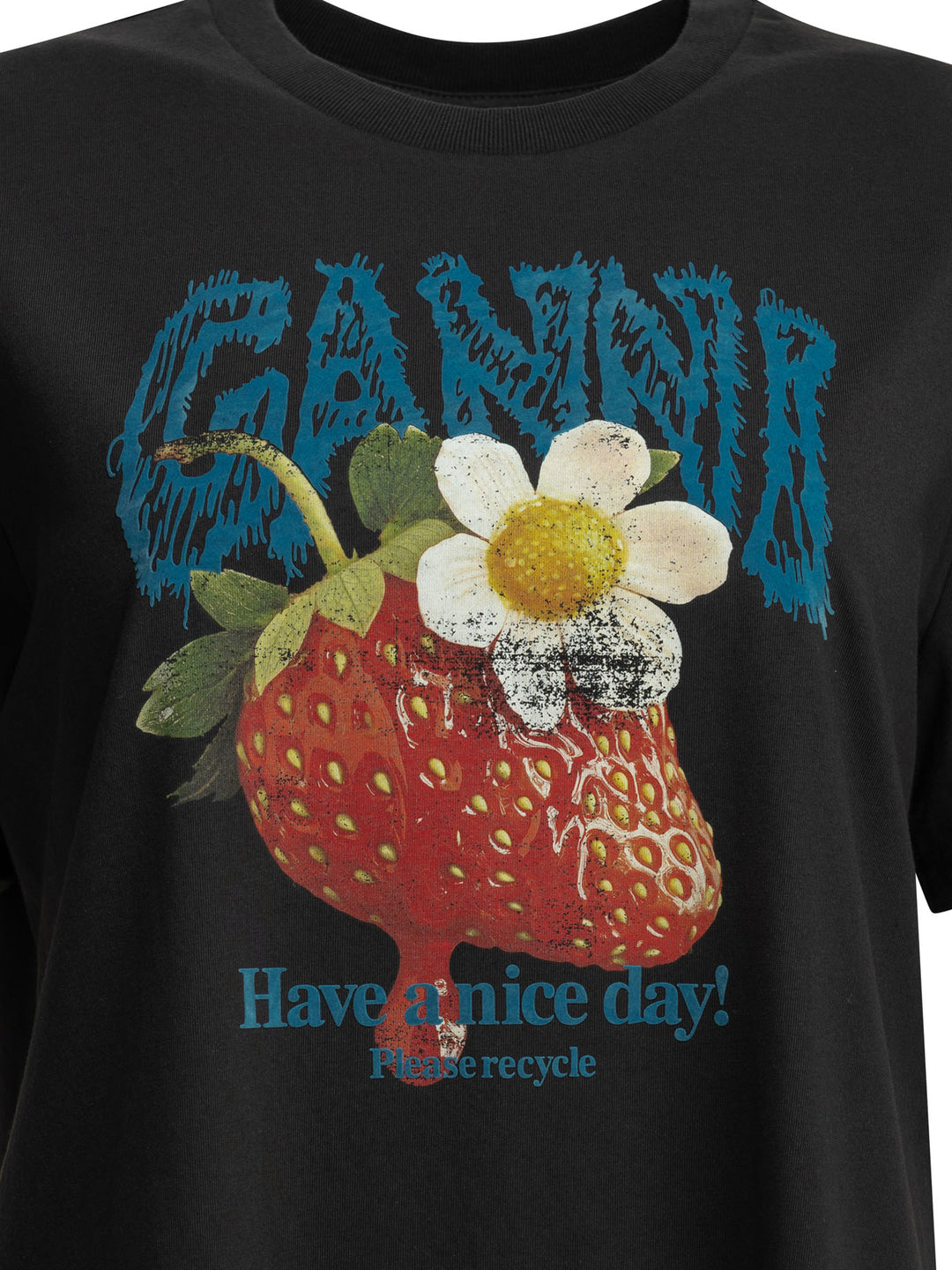 Ganni Strawberry T-shirts - Nero | 8aef8068469efe8b2afec1e79c5d197bd7aadf01