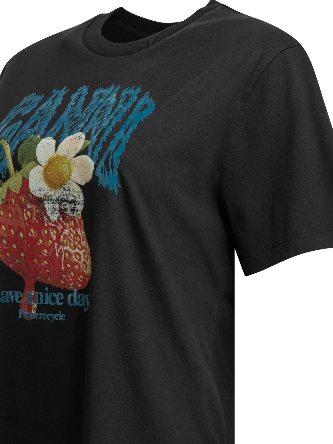 Ganni Strawberry T-shirts - Nero | bc56ef9276b75c0e64295aa1cad77a446500a305