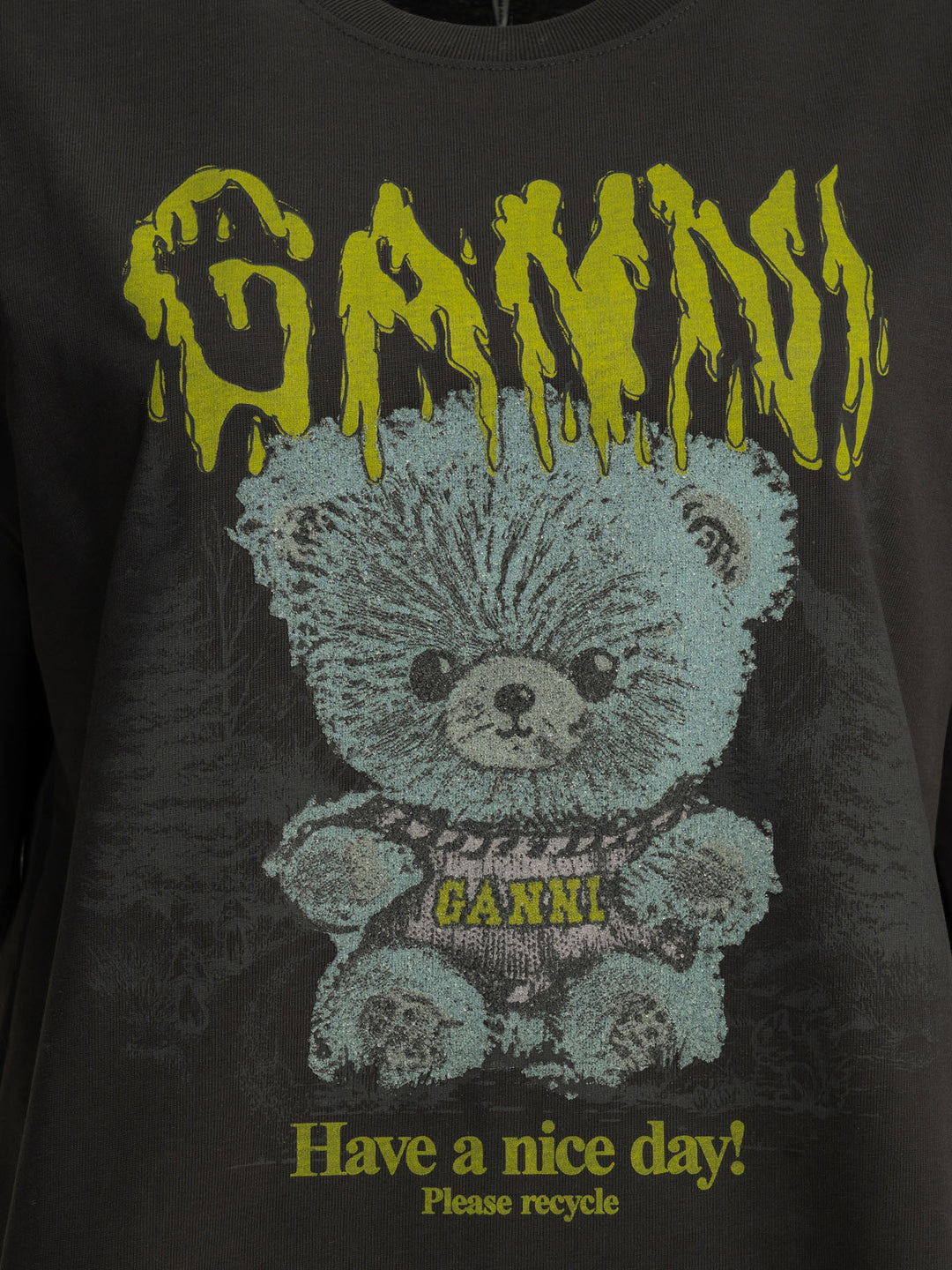 Ganni Forest Teddy T-shirts - Nero | 5692b014f82901cf27a5a0ac43f81ebdb81aca79