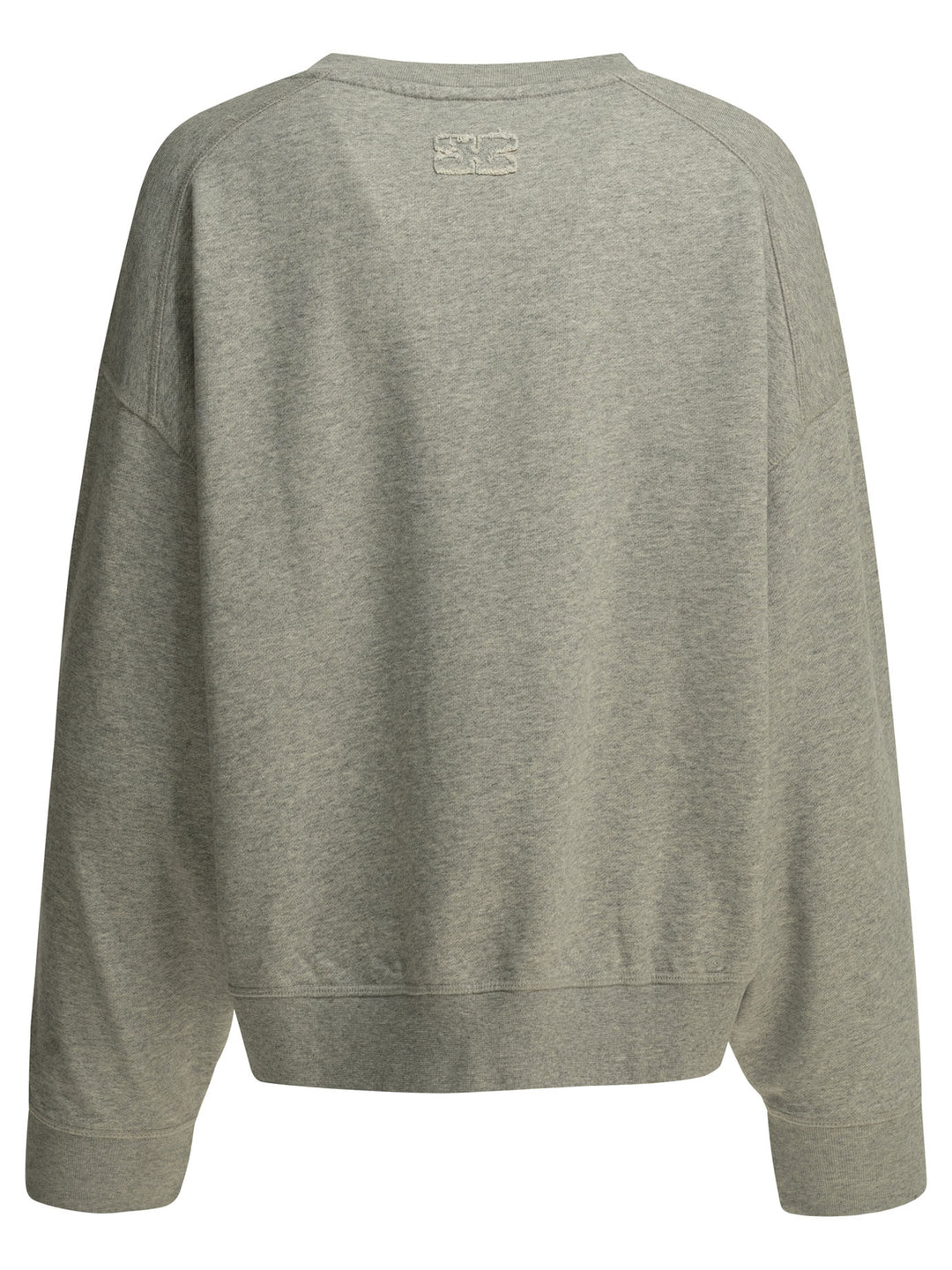 Ganni Crewneck Sweatshirt With Logo Sweatshirts - Grey | 0038a1aa5d32b7c930eb21498743fcbb8066b981