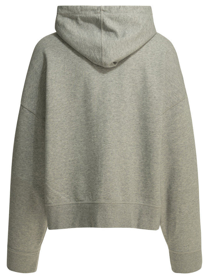 Ganni Sweatshirt With Zipper And Logo Sweatshirts - Grey | 29ec0823bdb03b82d08ff58584b52e48f24cbb84
