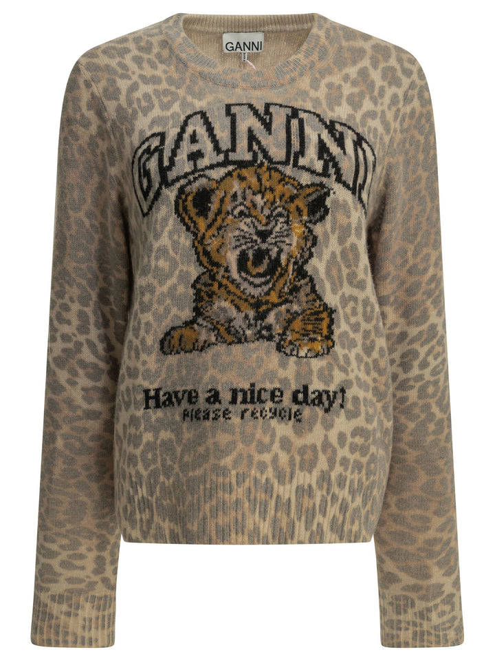 Ganni Tiger Knitwear - Marrone | ae8784603ffcc484871028e6f3bc60d63627e99d