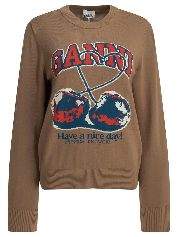Ganni Cherry Knitwear - Marrone | f8fb8f987306566e875783710a8281ea9b55edf5