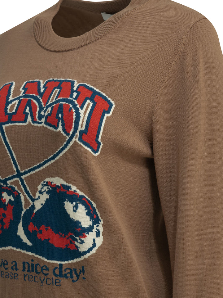 Ganni Cherry Knitwear - Marrone | 241828bb819a118507f1f1b11847cf3239991388