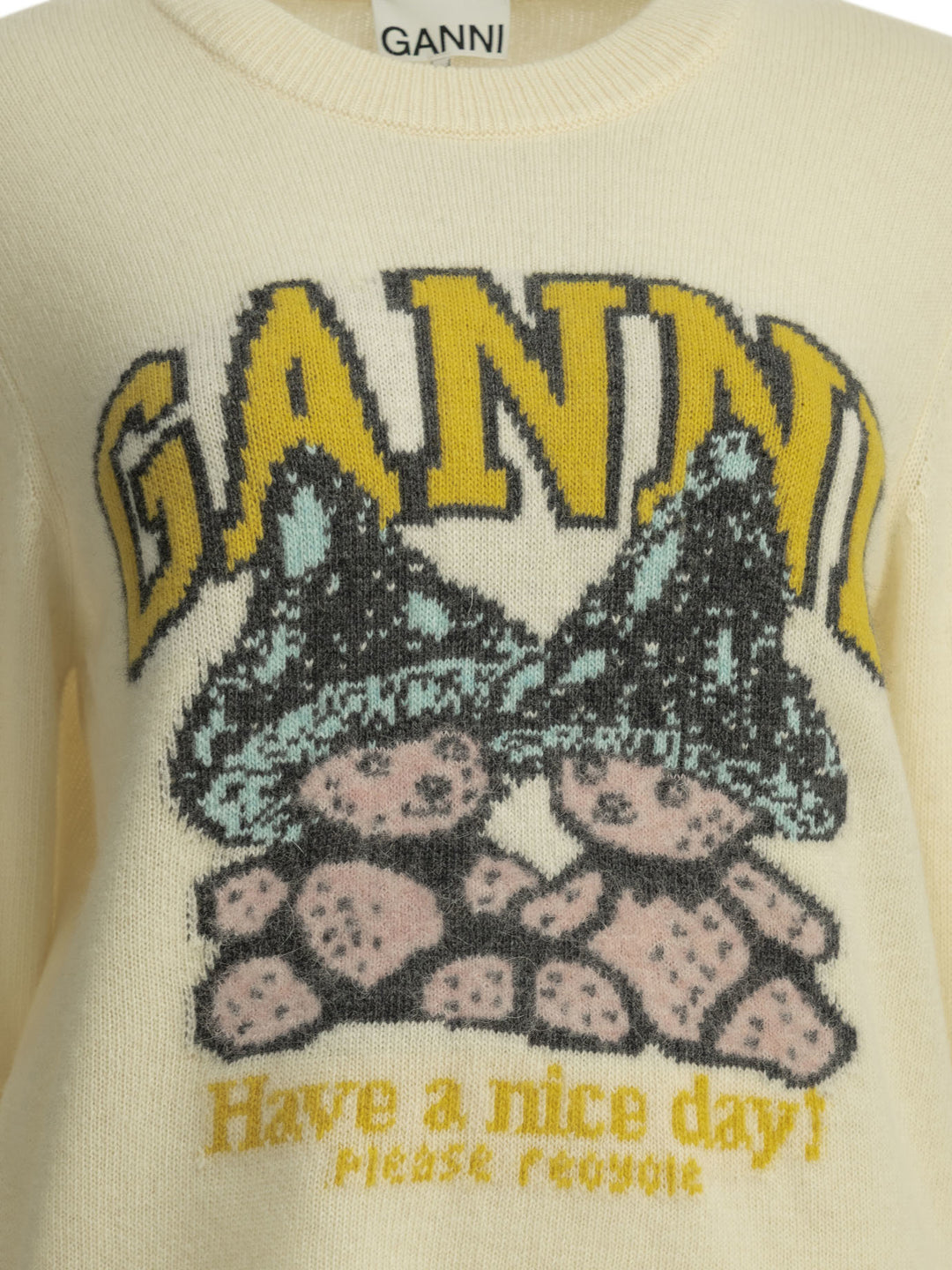 Ganni Teddy Mushroom Knitwear - Beige | 72e8e5b1e1456d8e8ee08dca10cb86673b8afb08