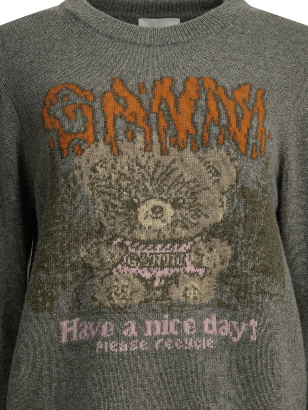 Ganni Teddy Knitwear - Grey | daa9bb3106244fcacc23f9932d6cd2bb859fb7e0