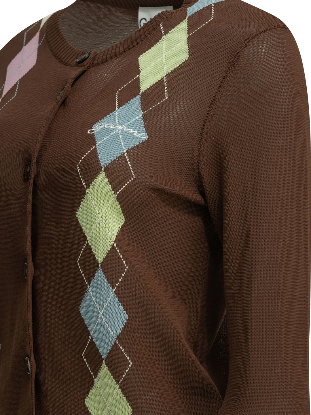 Ganni Argyle Knitwear - Marrone | 9f5637ff7ef4b5e6b13e0d909fb224c75c05d175