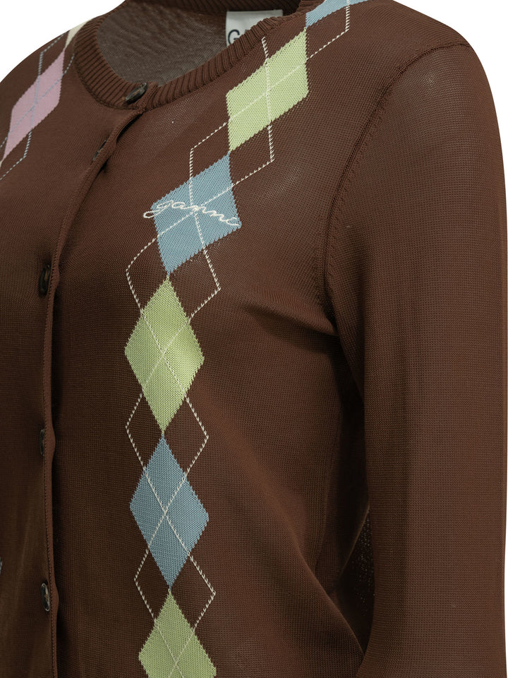 Ganni Argyle Knitwear - Marrone | 9f5637ff7ef4b5e6b13e0d909fb224c75c05d175