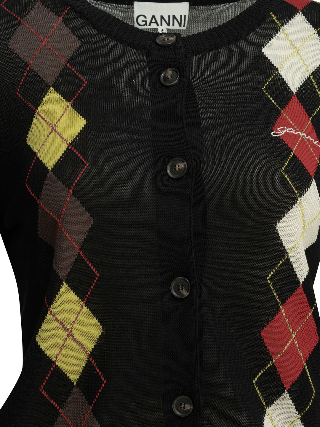 Ganni Argyle Knitwear - Nero | 09565d847f7c4898b261112731229b9eaa4ed9e4