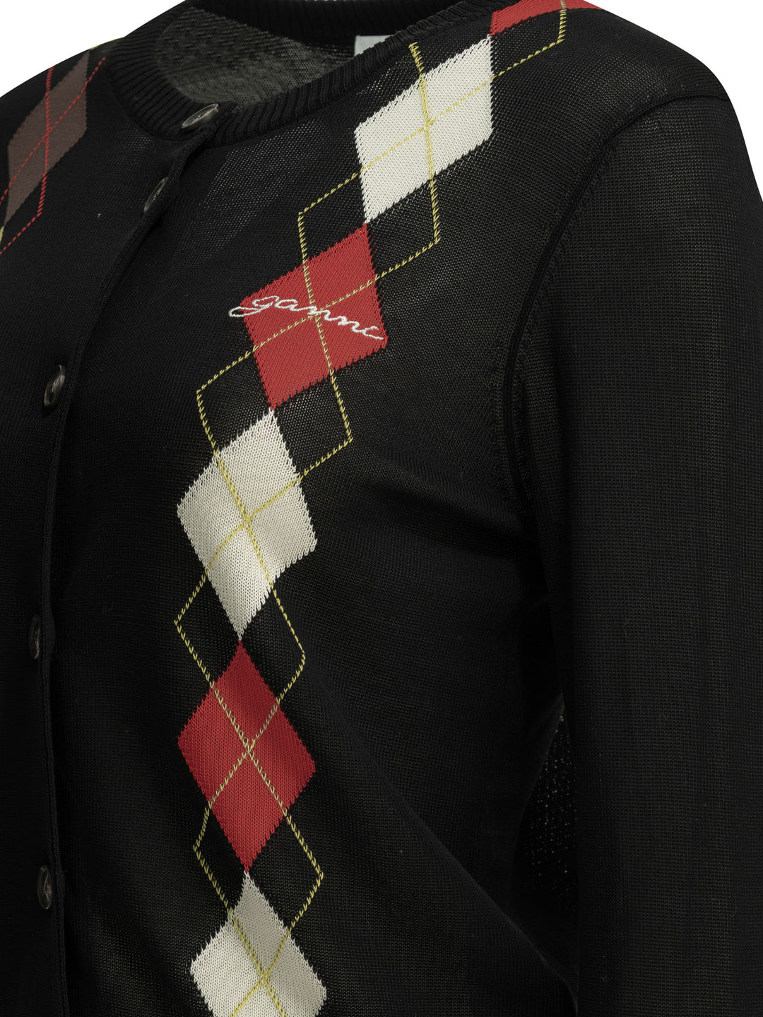 Ganni Argyle Knitwear - Nero | 9336d05af5a5468aa1fa58a89b68514b3ca09a6e