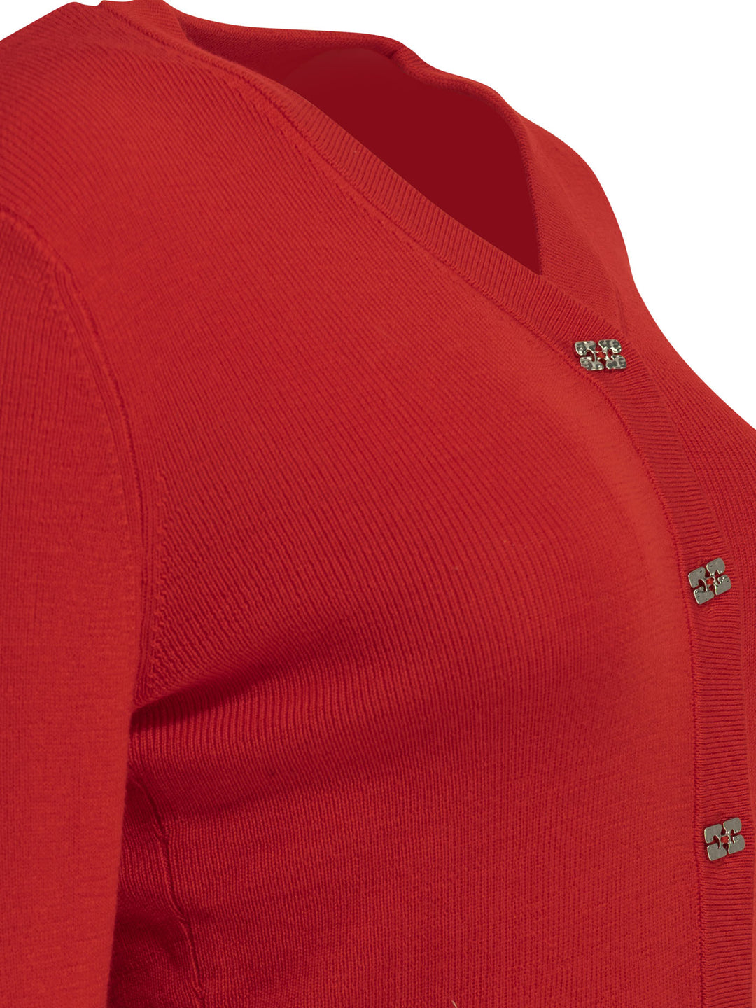 Ganni Merino Wool Cardigan Knitwear - Rosso | c4b8f70c2abacfb7ce8615212380eb1da23209aa