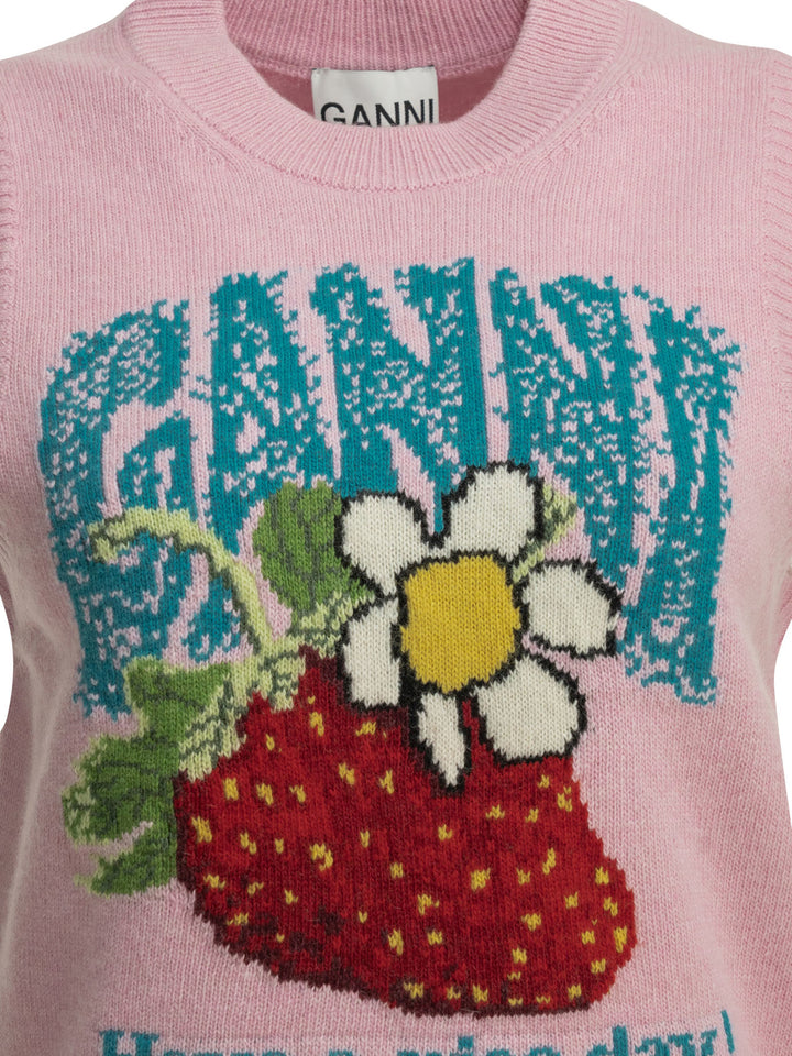 Ganni Strawberry Knitwear - Rosa | 8d10073a0f98e700d90ec644be6aa5bdb87eda33