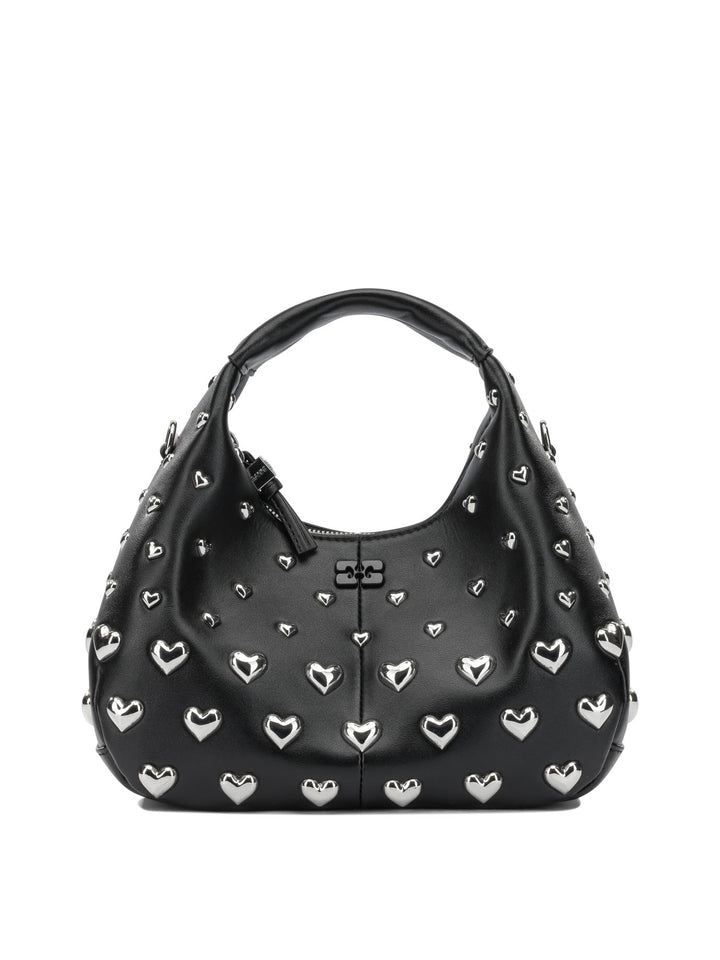 Ganni Mini Hobo Heart Handbags - Nero | 213820386c98418d622f082ee0629dff4abb61f8