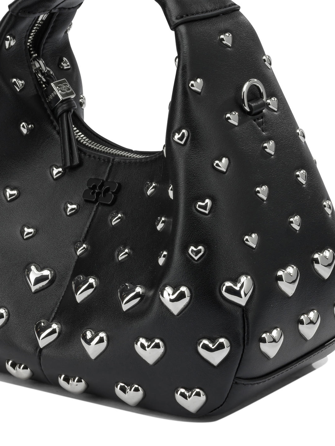 Ganni Mini Hobo Heart Handbags - Nero | c969cc1268c737bde48f02ec3ebfab051ecd3a6f