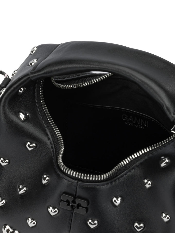 Ganni Mini Hobo Heart Handbags - Nero | eef15e927aa5b2292079e14e9c71707379efd6d7