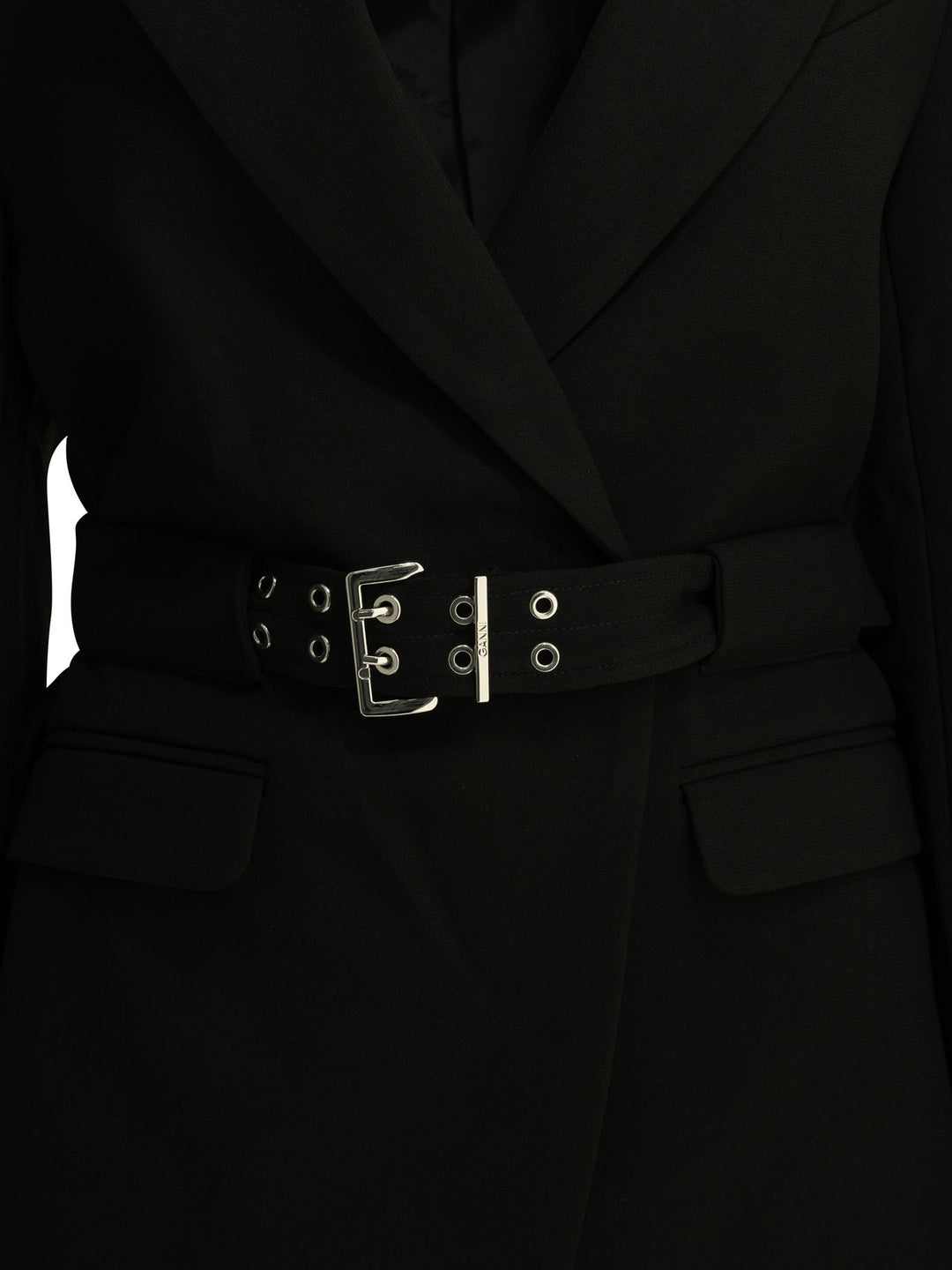 Ganni Crepe Blazer Jackets and Coats - Nero | 9e3fb35c5c2b9d9dcfd950c4b546ba1e5dabb1ab