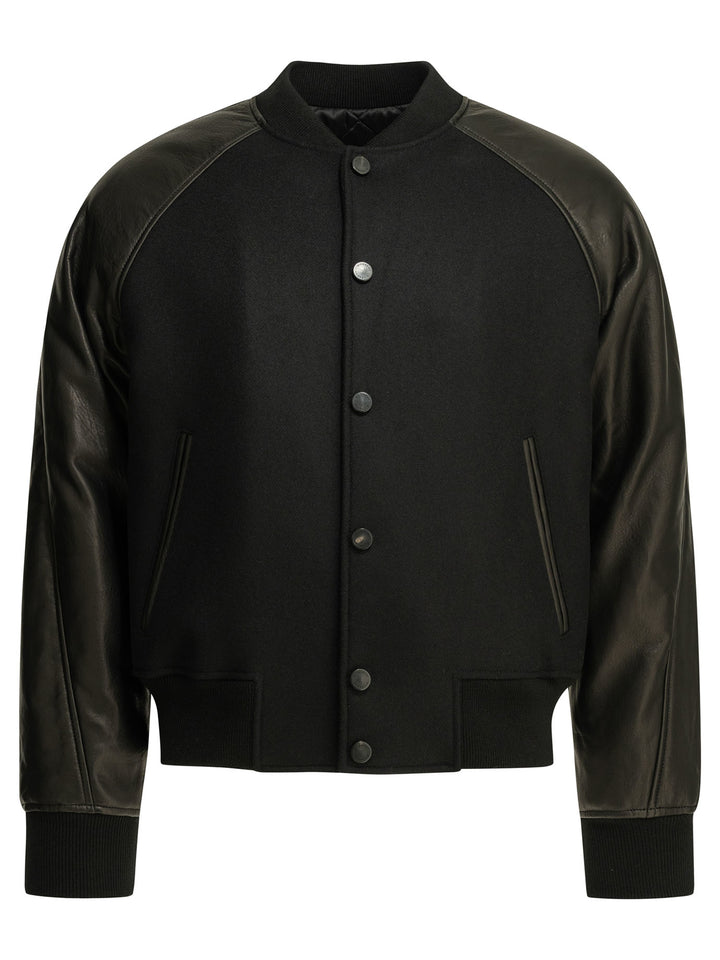 Givenchy Wool Bomber Jacket With Reverse Logo Jackets and Coats - Nero | dcfea04c48c07f642d5d3db687e7420dbab226d2