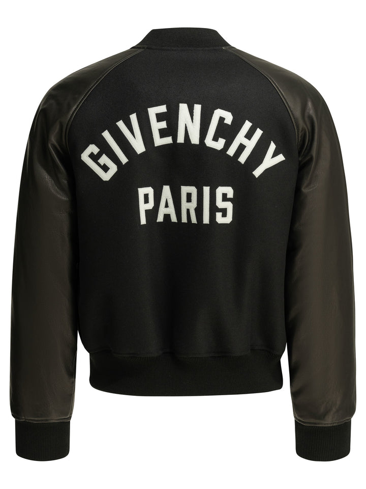 Givenchy Wool Bomber Jacket With Reverse Logo Jackets and Coats - Nero | 8049b8c441307e8123ad1428a7e98bb30d926d50
