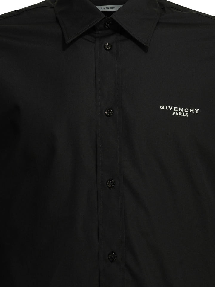 Givenchy Camicia Casual Con Logo Shirts - Nero | 13ac1819fa93fbce108d55c3d3ff2e797059cfc6