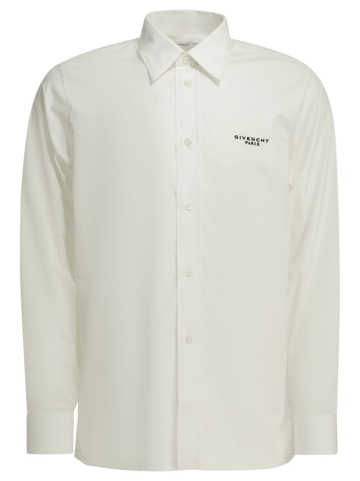 Givenchy Camicia Casual Con Logo Shirts - Bianco | 744b19a468bfe8cc3aefece991a4256cf6503fbe