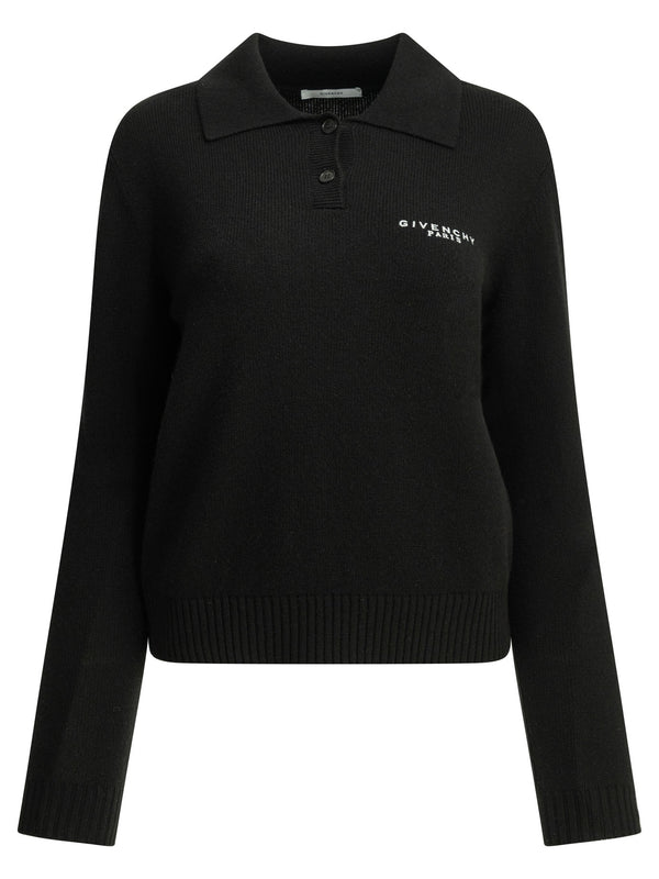 Logo Polo Sweater Knitwear Nero