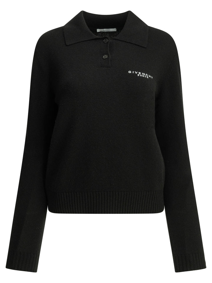 Givenchy Logo Polo Sweater Knitwear - Nero | 22538eec93daf4aad57e0de8de342883f16f5676