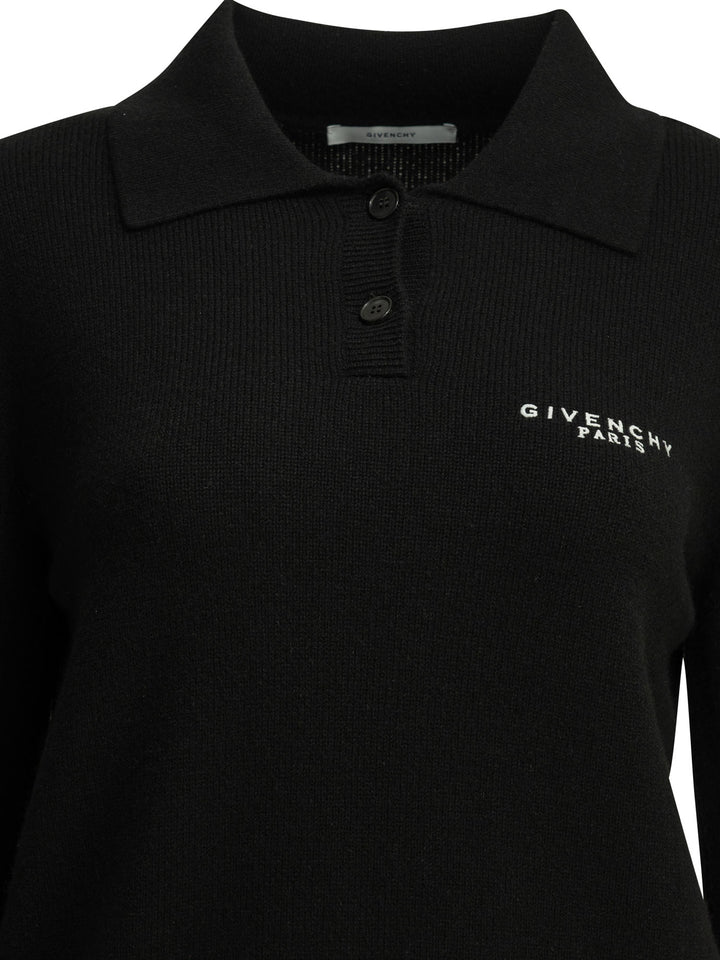 Givenchy Logo Polo Sweater Knitwear - Nero | 239ee59bc5d8a8a2c120ecbf1f16a353cd0517ce