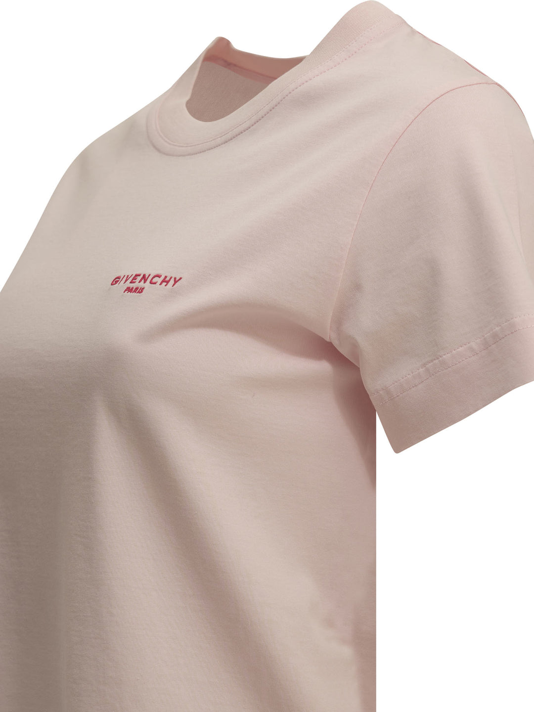 Givenchy Crewneck T-Shirt With Logo T-shirts - Rosa | 81598412e117ee0a33beea353da8f44a846e2404