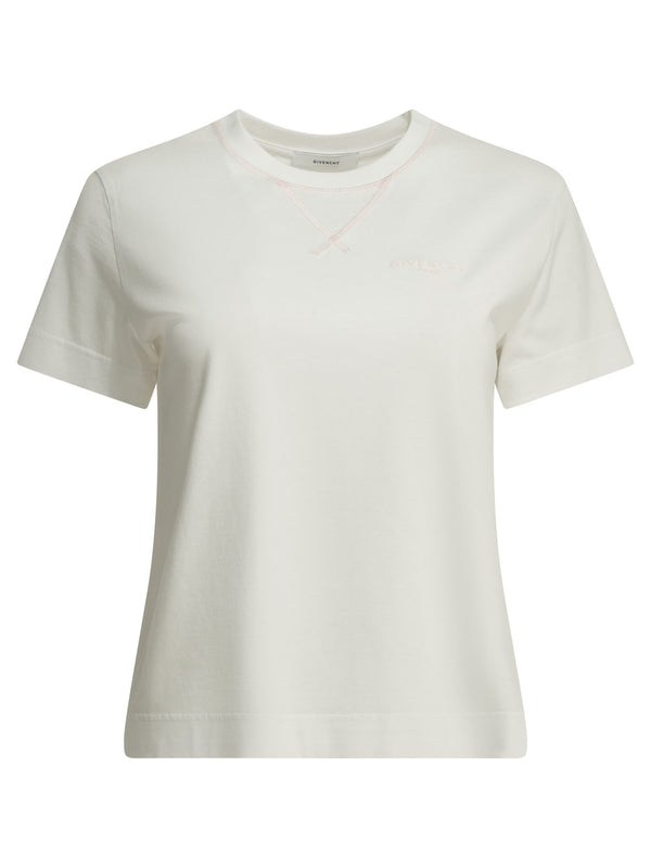 Crew-Neck T-Shirt With Logo T-Shirts Bianco