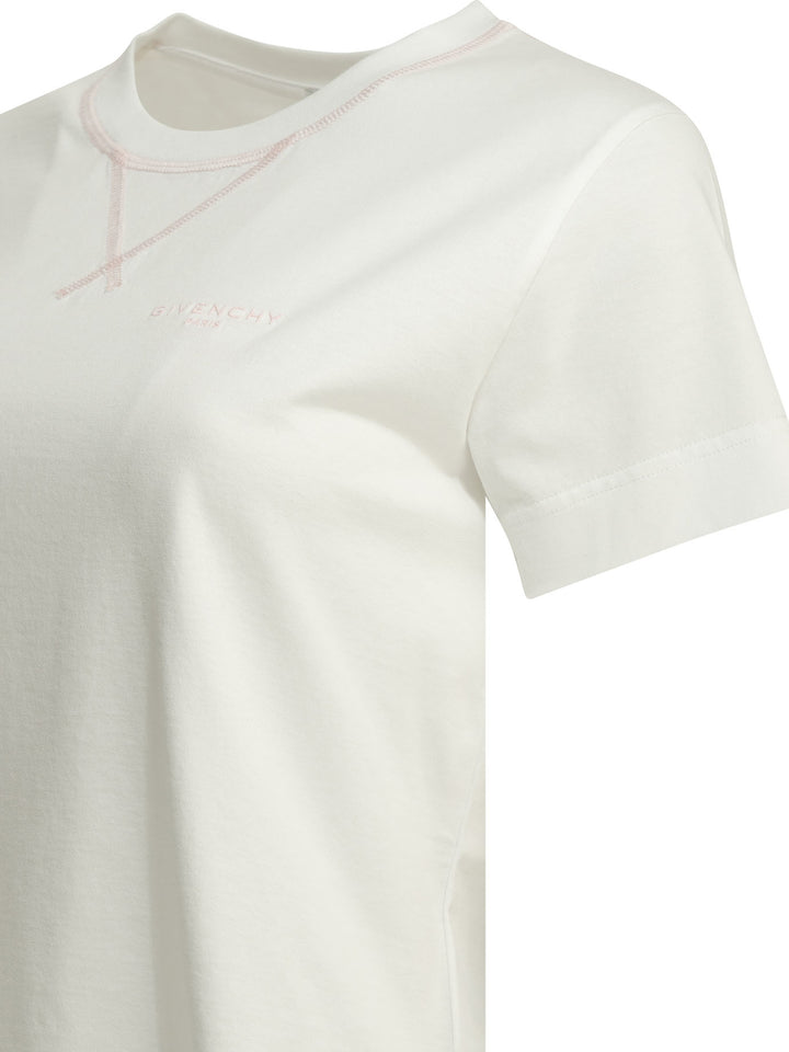Givenchy Crew-Neck T-Shirt With Logo T-shirts - Bianco | 70d9d03cac93692478febd2991f15ab0fe8945de