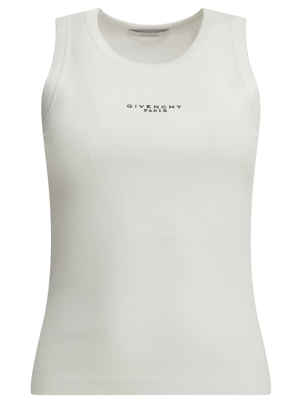 Logo Tank Top Top Bianco